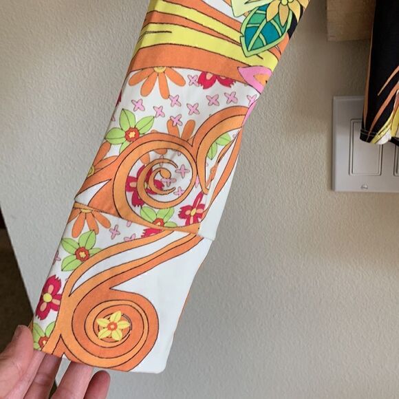 Vintage Hippie Shirt Plunging Self-Tie Soft Stretchy long sleeve top Xl - Picture 3 of 7